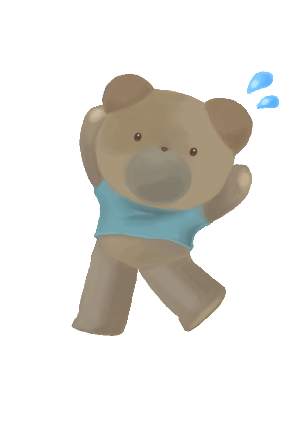 走るテディ